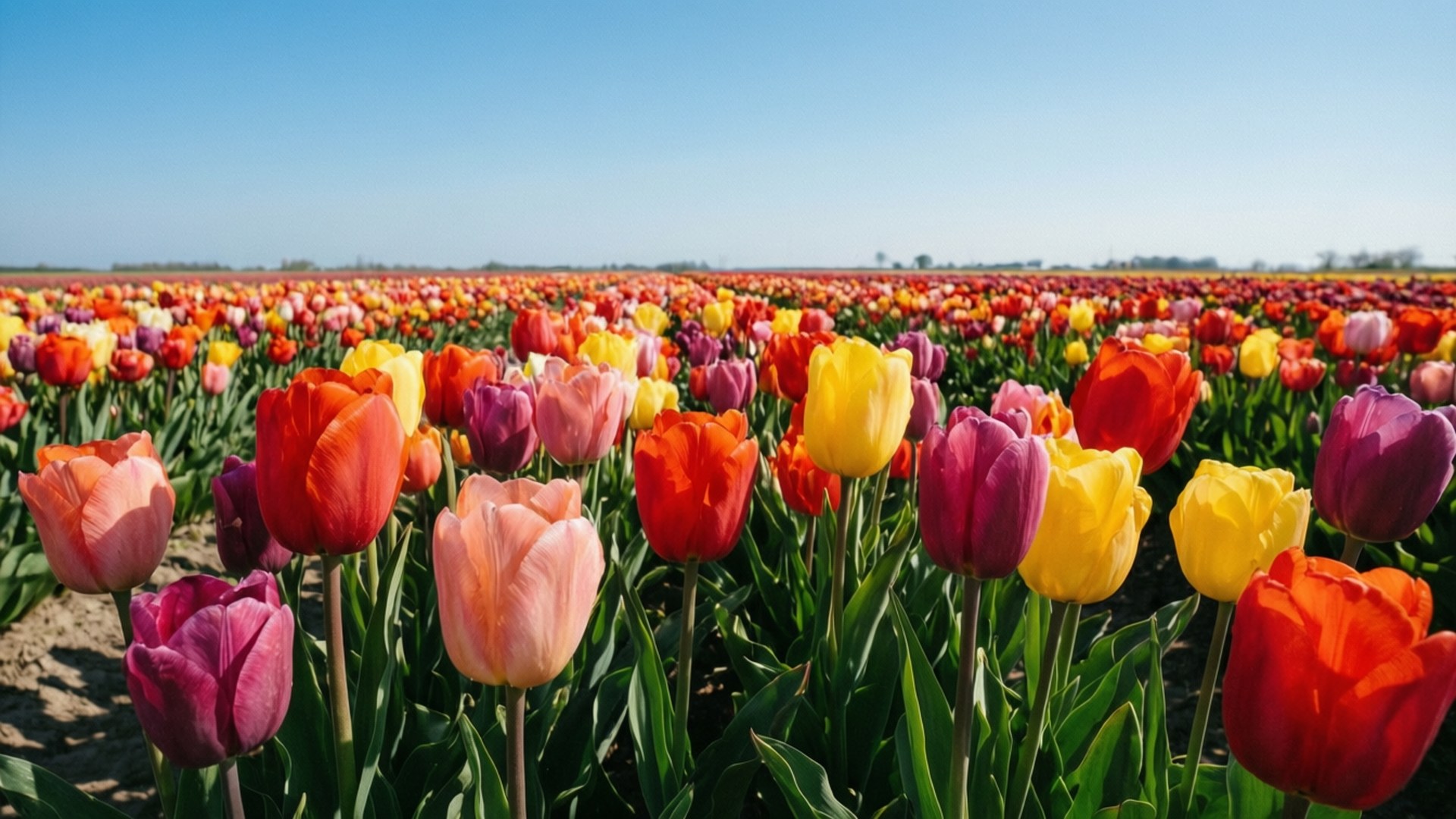 Tulip Field Spring by Wallpapers.art Studio