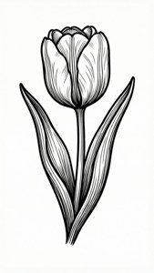 Tulip Line Art