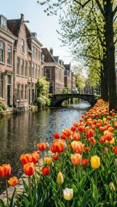 Tulips by the Canal