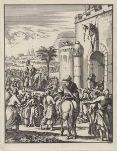 Tuman bay II, sultan van Egypte, opgehangen boven de stadspoort van Istanbul, 1517