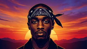 Tupac Sunset Silhouette