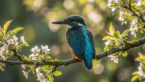 Turquoise Bird Perched