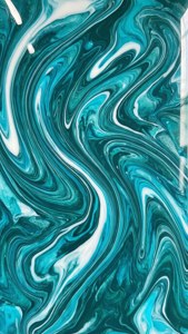 Turquoise Fluid Art