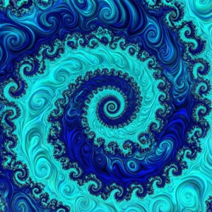 Turquoise Fractal Spiral