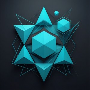 Turquoise Geometric Abstract