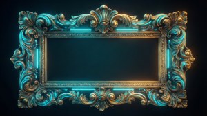 Turquoise Gold Ornate Frame