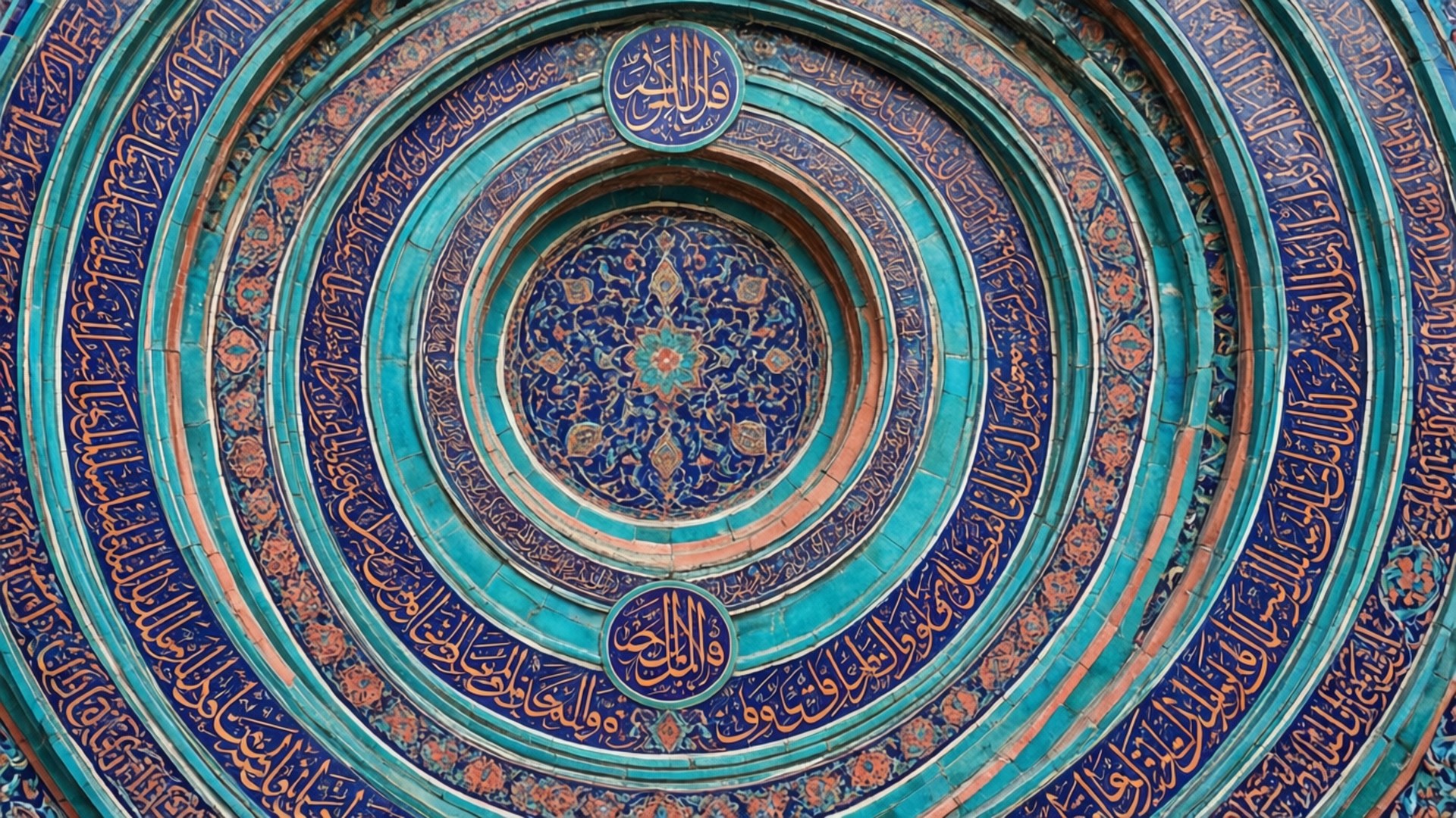 Turquoise Medallion Tiles by Wallpapers.art Studio