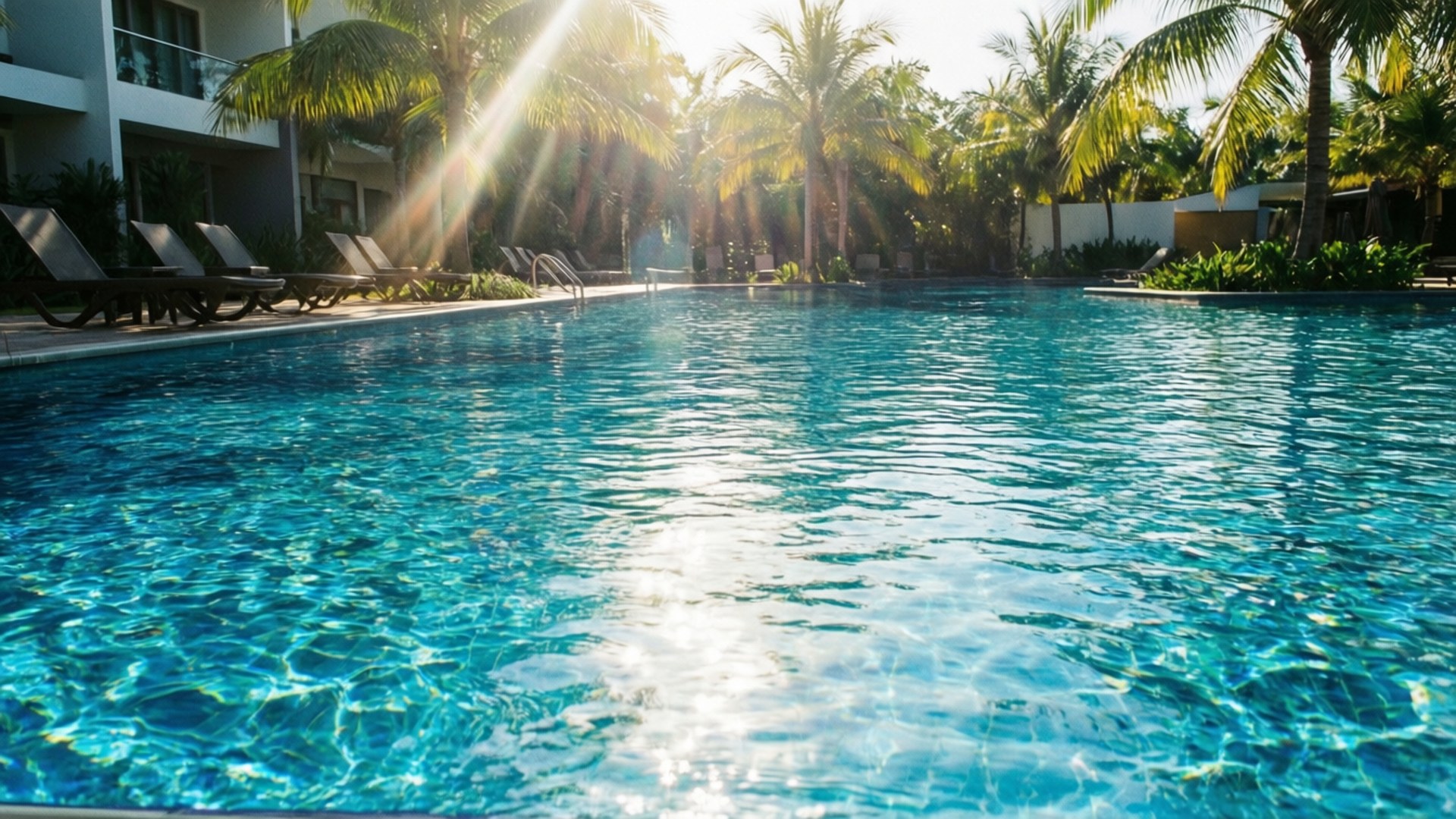 Turquoise Pool Oasis by Wallpapers.art Studio