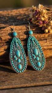Turquoise Silver Earrings