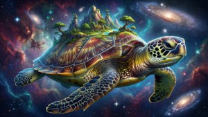 Turtle-Borne Space Island