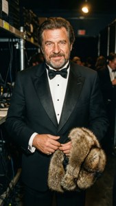 Tuxedo and Fur Hat