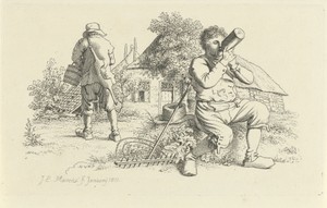 Twee boeren op een erf