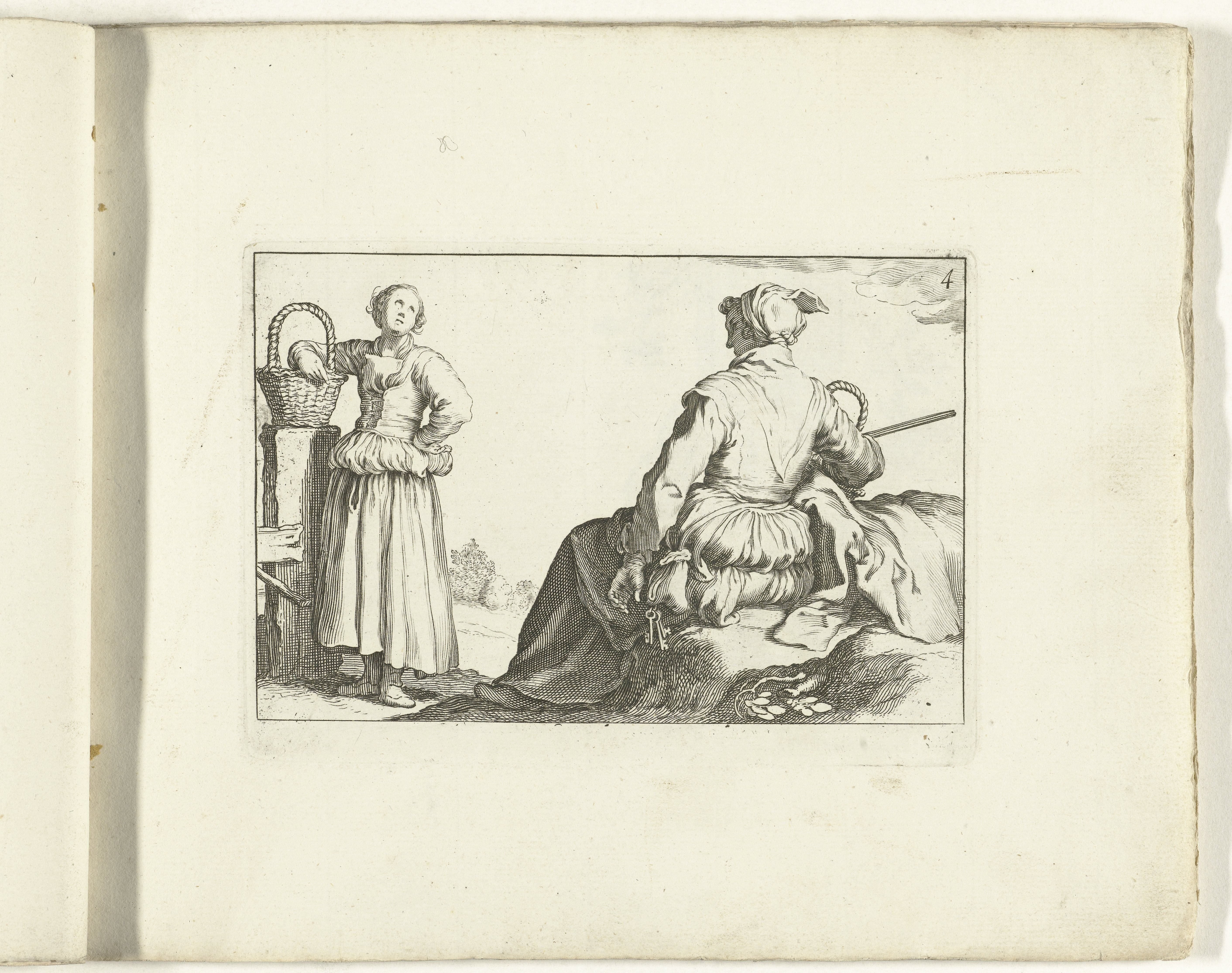 Twee boerinnen by Cornelis Bloemaert (II)