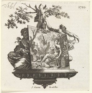 Twee dichters achter een schilderij