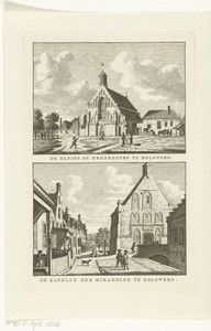 Twee dorpsgezichten te Bolsward: Broerekerk en kapel van het mirakelbeeld