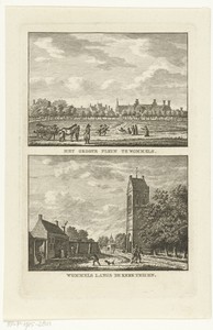 Twee dorpsgezichten te Wommels met Grote Plein en Nederlands Hervormde Kerk