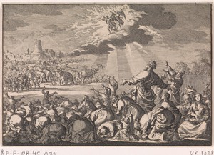 Twee engelen jagen de olifanten van Ptolemaeus Philopator weg