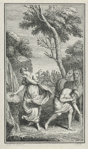 Twee figuren bij een beek