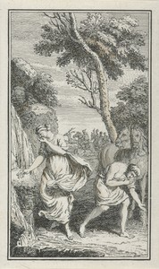 Twee figuren bij een beek