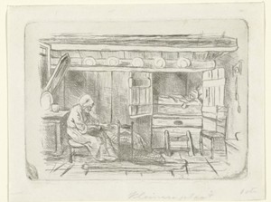 Twee figuren in een interieur