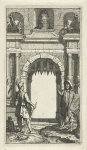 Twee figuren voor een poort