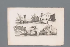 Twee gezichten op huizen