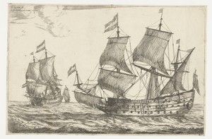 Twee grote oorlogsschepen