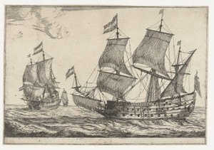 Twee grote oorlogsschepen