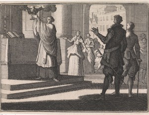 Twee handen ontnemen een priester de miskelk