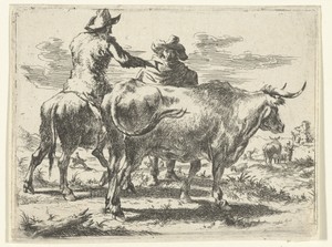 Twee herders met koeien
