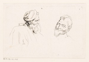 Twee hoofden van mannen met baard