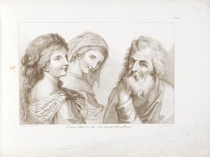Twee jonge vrouwen en een oude man