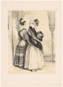 Twee jonge vrouwen in een pronkgewaad