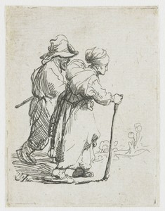 Twee landlopers, man en vrouw