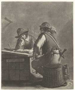 Twee mannen aan een tafel