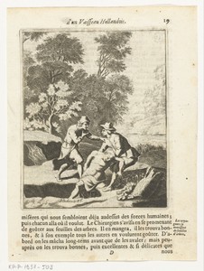Twee mannen halen een dode uit een graf