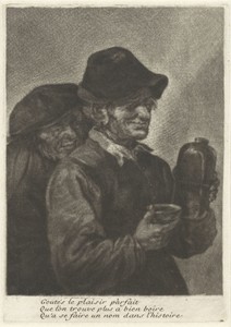 Twee mannen met een drankfles