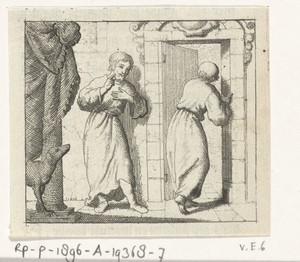 Twee mannen voor de geopende deur van een vertrek