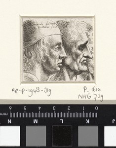 Twee mannenkoppen en profil