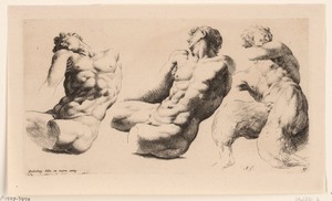 Twee mannentorso's en een faun