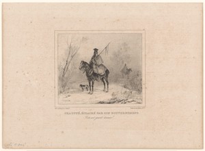 Twee militairen te paard houden de wacht in de sneeuw