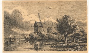 Twee molens aan het water