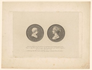 Twee munten met de portretten van Maria Louisa van Bourbon en haar zoon Karel Lodewijk van Bourbon-Parma