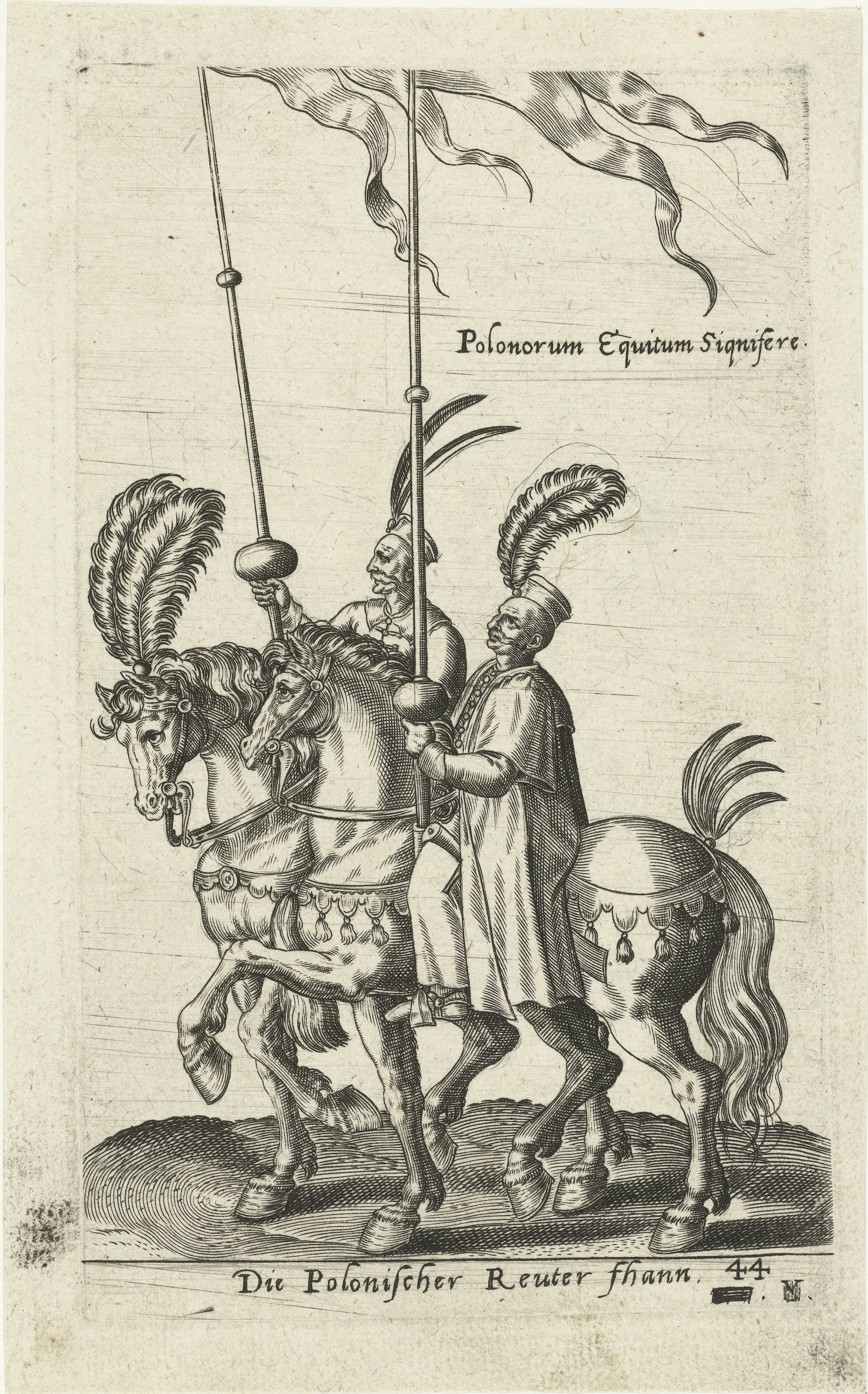 Twee Poolse vaandeldragers by Abraham de Bruyn