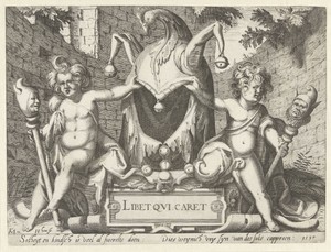 Twee putti met een narrenkap