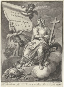 Twee putti tonen Geloof een banderol