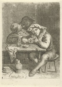 Twee rokers aan een tafel