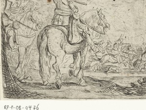 Twee ruiters bij een cavaleriegevecht