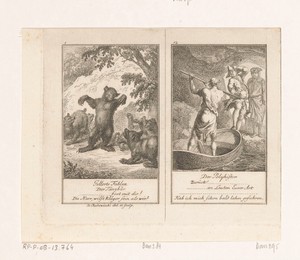 Twee scènes uit Gellert's Fabelen