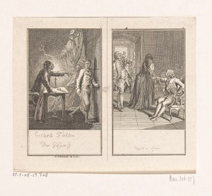 Twee scènes uit Gellert's Fabeln und Erzählungen